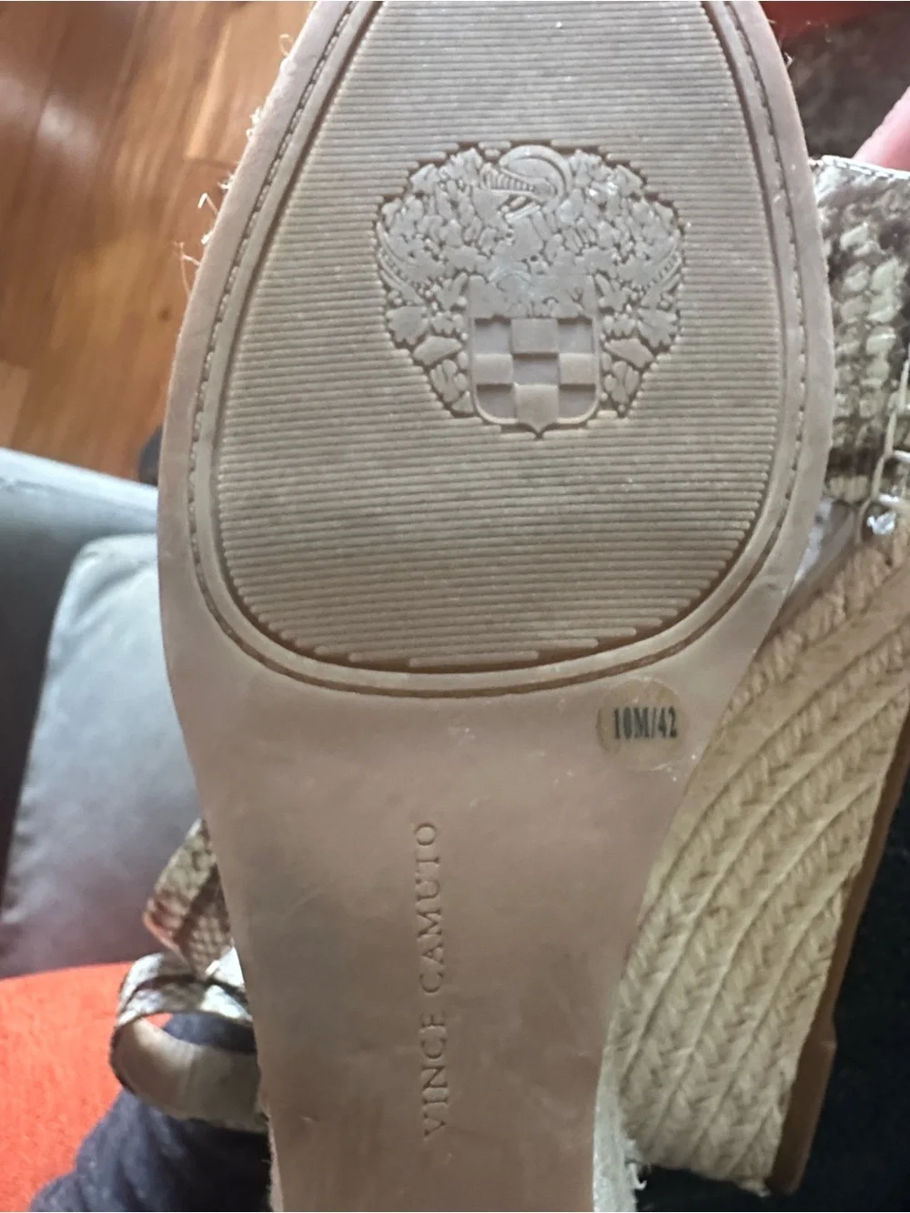 Vince Camuto Jesla Leather Espradrille Wedge Sandal 10